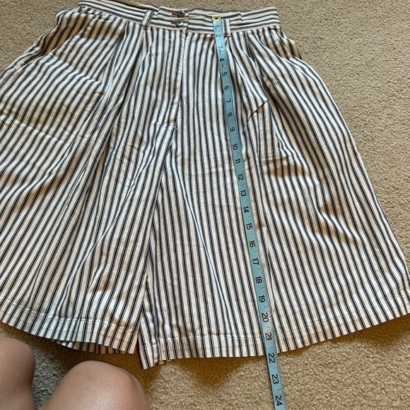 Vintage Merona Jean Shorts Striped High Waist Wide Leg Mom JORTS 70s 60s Denim - Picture 6 of 8